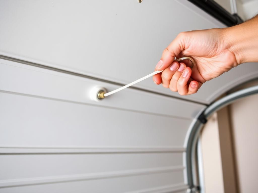 Family learning garage door emergency release procedure for home safety